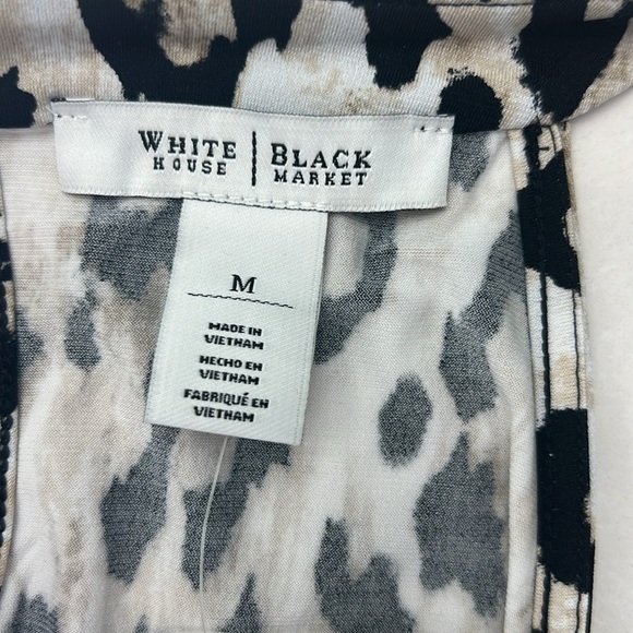 WHBM sleeveless leopard print top, pleated neckline, elastic waistband, Sz M - Picture 9 of 12
